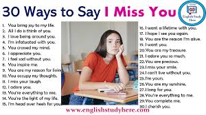 30 ways to say i miss you english