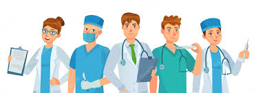 Grupo de médicos. jovens trabalhadores médicos, equipe do hospital e médico  da clínica | Vetor Premium