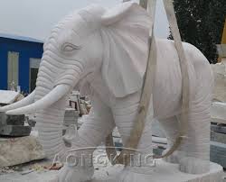 marble stone elephant garden statue