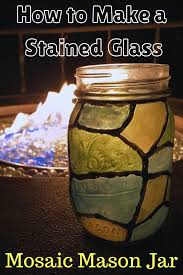 Stained Glass Mosaic Mason Jar