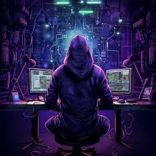 a hacker hacking a laptop desktop