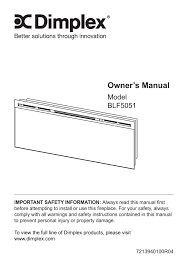 Dimplex Prism Blf5051 Owner S Manual
