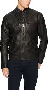 Lucky Brand Mens Triumph Tiger Bonneville Leather Jacket