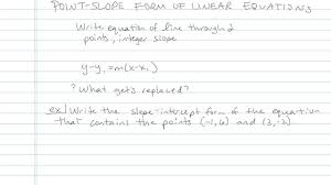 point slope form of linear equations