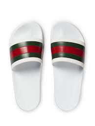 gucci web slide sandal white rubber