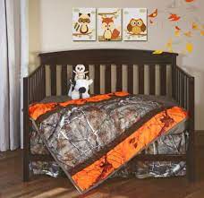 Orange Camo Baby Toddler Crib Set