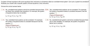 Solved A System Of Linear Equations