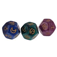 Magideal 3 Pieces Of Pearl 12 Sided Astrology Dice For Constellation Divination Toys
