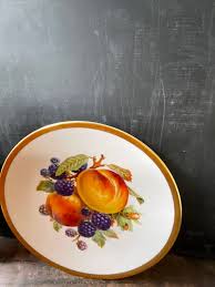 Vintage Fruit Design Plate Fruit Motif