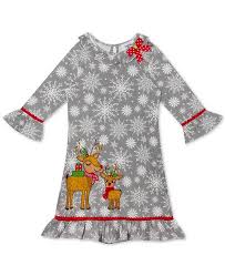 Toddler Girls Reindeer Snowflake Dress