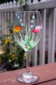 Hand Painted Wine Glass