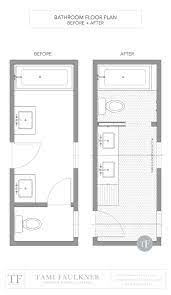 bathroom floor plan before and after