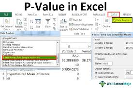 calculate p value in excel