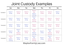 how to create joint custody schedules
