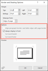 add border to a page in microsoft word