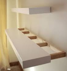 Once the supports are in place, pop your melamine boards on top. Build Diy Floating Shelves With Ana White Young House Love Floating Shelves Home Decor Wood Floating Shelves