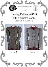 Check spelling or type a new query. Victorian Skirted Jacket Around 1890 With Leg O Mutton Sleeves Sewing Pattern 0520 Size Us 8 30 Eu 34 56 Pdf Download