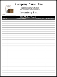 Impressive Business Property Inventory Template Example