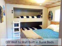 diy wall to wall built in bunk beds and