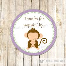 Your best friend just shared the exciting news that she is pregnant so you know what that means: Girl Monkey Thank You Tags Instant Downloand Printable Baby Shower Thank You Tags Watercolor Monkey Baby Shower Tags Paper Paper Party Supplies Kromasol Com