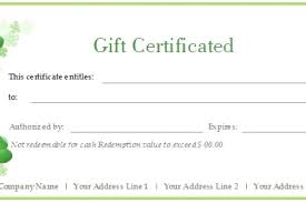Generic Gift Certificate Template Blank Contribution Award Template