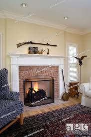 Contemporary Country Brick Fireplace