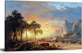 Emigrants Crossing The Plains by Albert Bierstadt Vintage Poster Wall Art  Posters On Canvas Oil Painting Posters And Prints Decorations Wall Art  Picture Living Room Wall Ready to Hang 20x30inch(50x75c : Amazon.ca:
