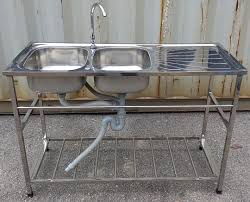 stainless steel double bowl sink with