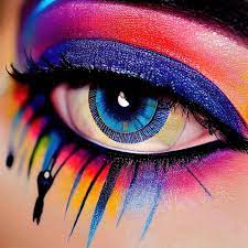 eye with beautiful makeup closeup the