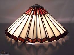 Vtg Pleated Stained Glass Lamp Shade