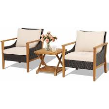 3pcs Outdoor Rattan Furniture Bistro