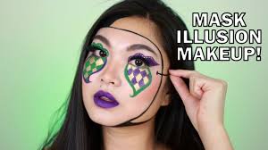 mardi gras mask illusion makeup look
