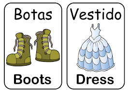 clothes spanish flash cards