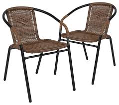 Flash Furniture Stackable Rattan Curved