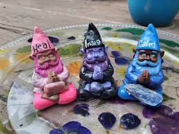 Crystal Healing Yoga Mini Garden Gnomes