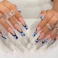 long nails bling acrylic false nails