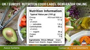create nutrition label templates free