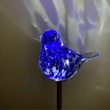 Glass Solar Bird Stake Sproutwell Decor