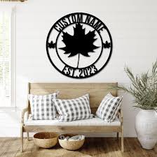 Personalized Maple Leaf Metal Sign