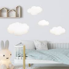 Repositionable Fabric Wall Decal Clouds