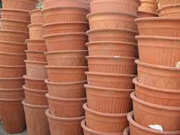 clay pots as crafting surfaces