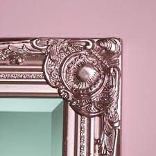 Tall Slim Rose Pink Wall Mirror Shabby