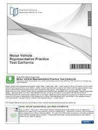 motor vehicle representative test