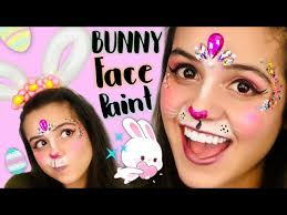 glittery bunny face paint tutorial