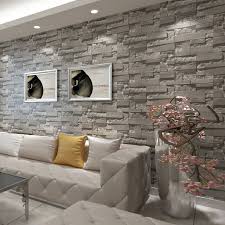 Stacked Brick 3d Stone Wallpaper Modern