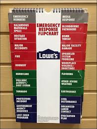 Lowes In Store Emergency Flipchart Emergency Response