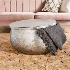 Aurora Silver Hammered Coffee Table