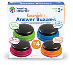 Learning Resources LER3769 Botones de Respuesta grabables, Paquete de 4 (el Embalaje Exterior Puede Variar)