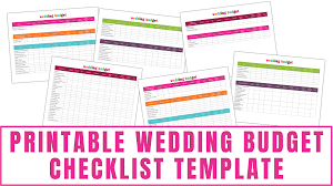 printable wedding budget checklist