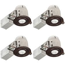 Globe Electric 3 Inch Ceiling Mount Led Recessed Lighting Kit In Oil Rubbed Bronze Set Of 4 Bed Bath Beyond